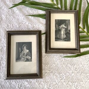 Pair of 1980’s Vintage Women Lithograph Portraits 5.5” x 8”